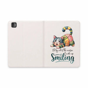 Dipaliz Tablet Case Cute Patchwork Cat Soft Vegan Leather - Computer Accessories