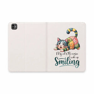 Dipaliz Tablet Case Cute Patchwork Cat Soft Vegan Leather - Computer Accessories