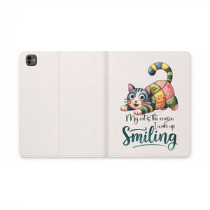Dipaliz Tablet Case Cute Patchwork Cat Soft Vegan Leather - Computer Accessories