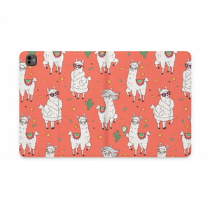 Dipaliz Tablet Folio Coral Llama Pattern - Vegan Leather - Computer Accessories