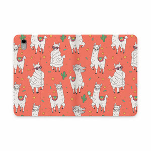Dipaliz Tablet Folio Coral Llama Pattern - Vegan Leather - Computer Accessories