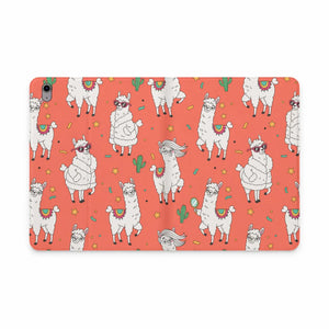 Dipaliz Tablet Folio Coral Llama Pattern - Vegan Leather - Computer Accessories