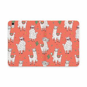 Dipaliz Tablet Folio Coral Llama Pattern - Vegan Leather - Computer Accessories
