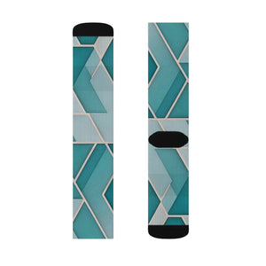 Teal Abstract Pattern Socks - Bold Women Fashion - Dipaliz