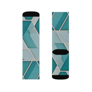 Teal Abstract Pattern Socks - Bold Women Fashion - Dipaliz