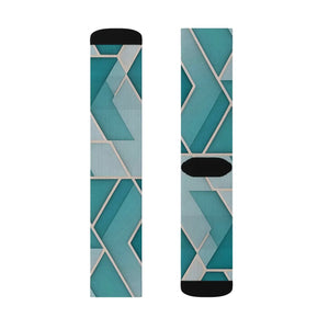 Teal Abstract Pattern Socks - Bold Women Fashion - Dipaliz