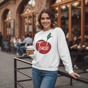 Dipaliz Text Teach Unisex Sweatshirt Custom Cut Fleece - Sweatshirts - Xs