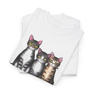 T-shirt - Three Cats Unisex Deluxe Heavy Cotton Tee - Dipaliz
