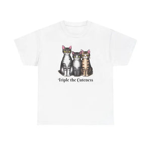 T-shirt - Three Cats Unisex Deluxe Heavy Cotton Tee - Dipaliz