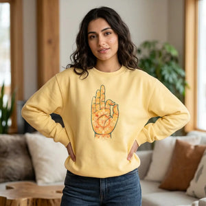 Dipaliz Tie Dye Hand Boho Graphic Crewneck Cotton Blend - Sweatshirts