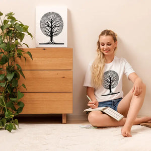 Dipaliz Stylish T-shirt - Tree Print Women’s Fashion Top - White / s - T-shirts