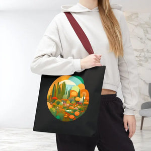 Print Tote Bag - Trees Landscape All Over - Dipaliz - 16’’ × / Red - Bags