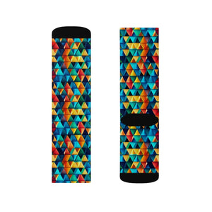 Bold Triangles Sublimation Socks Eco-friendly Gifts - Dipaliz