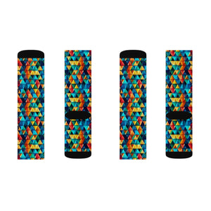 Bold Triangles Sublimation Socks Eco-friendly Gifts - Dipaliz