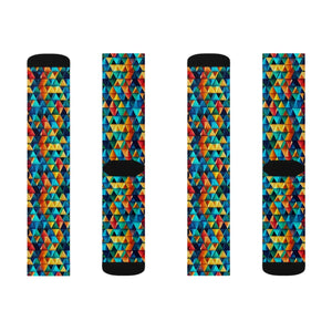 Bold Triangles Sublimation Socks Eco-friendly Gifts - Dipaliz