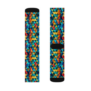 Bold Triangles Sublimation Socks Eco-friendly Gifts - Dipaliz