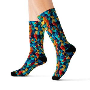 Bold Triangles Sublimation Socks Eco-friendly Gifts - Dipaliz