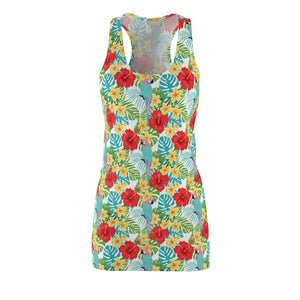 Dipaliz Tropical Floral Racerback Dress Summer Sundress - Dresses - s