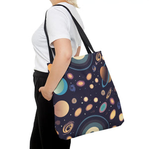 Vibrant Planets Tote Bag - Cosmic Print Polyester - Dipaliz - Bags