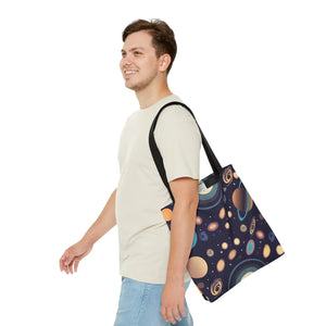 Vibrant Planets Tote Bag - Cosmic Print Polyester - Dipaliz - Bags
