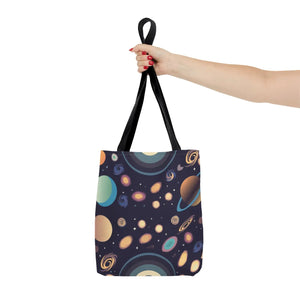 Vibrant Planets Tote Bag - Cosmic Print Polyester - Dipaliz - Bags