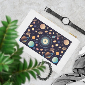Galaxy Cotton Canvas Cosmetic Bag - Gold Zipper - Dipaliz - & Toiletry Bags