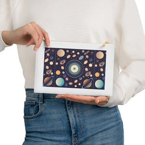 Galaxy Cotton Canvas Cosmetic Bag - Gold Zipper - Dipaliz - & Toiletry Bags