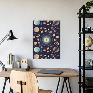Vibrant Space Poster – Gloss Planets Print - Dipaliz - Posters Prints & Visual Artwork