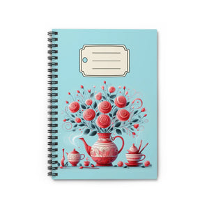 Vibrant Red Roses Notebook - Ruled Line Paper - Dipaliz - Notebooks & Notepads