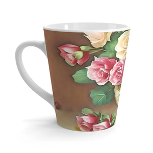 Chic Rose Flowers Latte Mug - 12oz Ceramic Gift - Dipaliz - Mugs