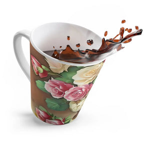 Chic Rose Flowers Latte Mug - 12oz Ceramic Gift - Dipaliz - Mugs