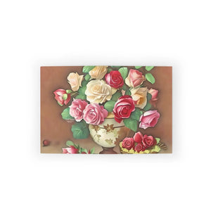 Elegant Blank Greeting Cards Rose Vase Cardstock - Dipaliz - & Note