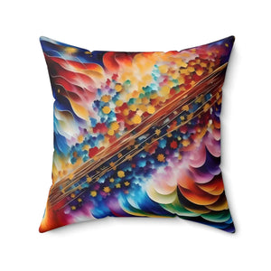 Vibrant Background Polyester Square Pillow - Dipaliz - Throw Pillows