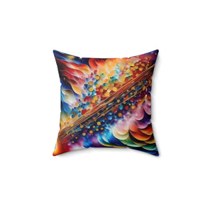 Vibrant Background Polyester Square Pillow - Dipaliz - Throw Pillows
