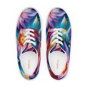 DipaliZ women's floral canvas sneakers with white laces