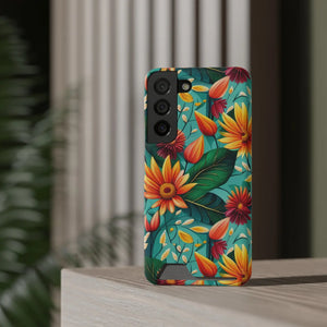 Vibrant Flowers Phone Case - Protective Card Holder - Dipaliz - Mobile Cases