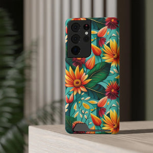 Vibrant Flowers Phone Case - Protective Card Holder - Dipaliz - Mobile Cases