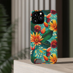 Vibrant Flowers Phone Case - Protective Card Holder - Dipaliz - Mobile Cases
