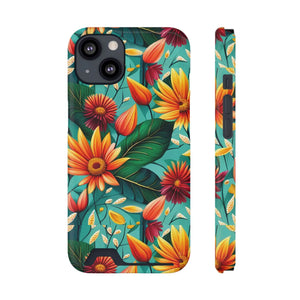 Vibrant Flowers Phone Case - Protective Card Holder - Dipaliz - Mobile Cases