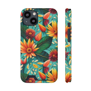 Vibrant Flowers Phone Case - Protective Card Holder - Dipaliz - Mobile Cases