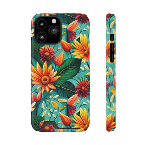 Vibrant Flowers Phone Case - Protective Card Holder - Dipaliz - Mobile Cases