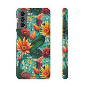 Vibrant Flowers Phone Case - Protective Card Holder - Dipaliz - Mobile Cases