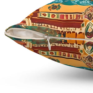 Vibrant Indian Pattern – Spun Polyester Square - Dipaliz - Throw Pillows