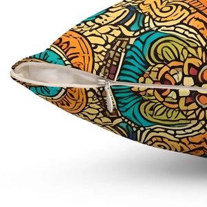 Vibrant Indian Polyester Square Pillow - Dipaliz - Throw Pillows