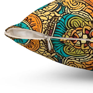 Vibrant Indian Polyester Square Pillow - Dipaliz - Throw Pillows