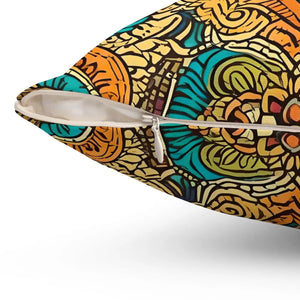 Vibrant Indian Polyester Square Pillow - Dipaliz - Throw Pillows