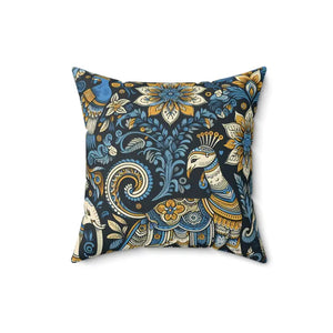 Vibrant Indian Pattern Spun Polyester Square Pillow - Dipaliz - 16’’ × - Throw Pillows