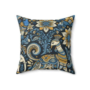 Vibrant Indian Pattern Spun Polyester Square Pillow - Dipaliz - 18’’ × - Throw Pillows