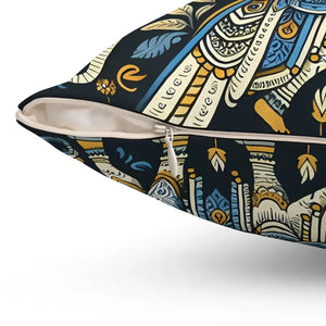 Vibrant Indian Pattern Spun Polyester Square Pillow - Dipaliz - Throw Pillows