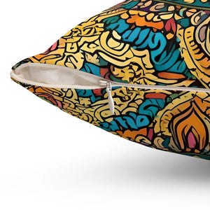 Vibrant Indian Pattern – Spun Polyester Square - Dipaliz - Pillows